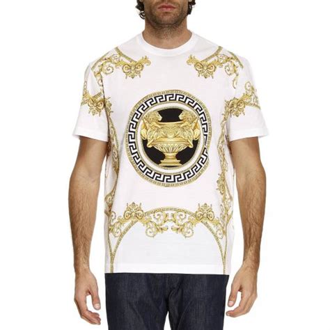 t shirt versace homme blanc|versace t shirt men price.